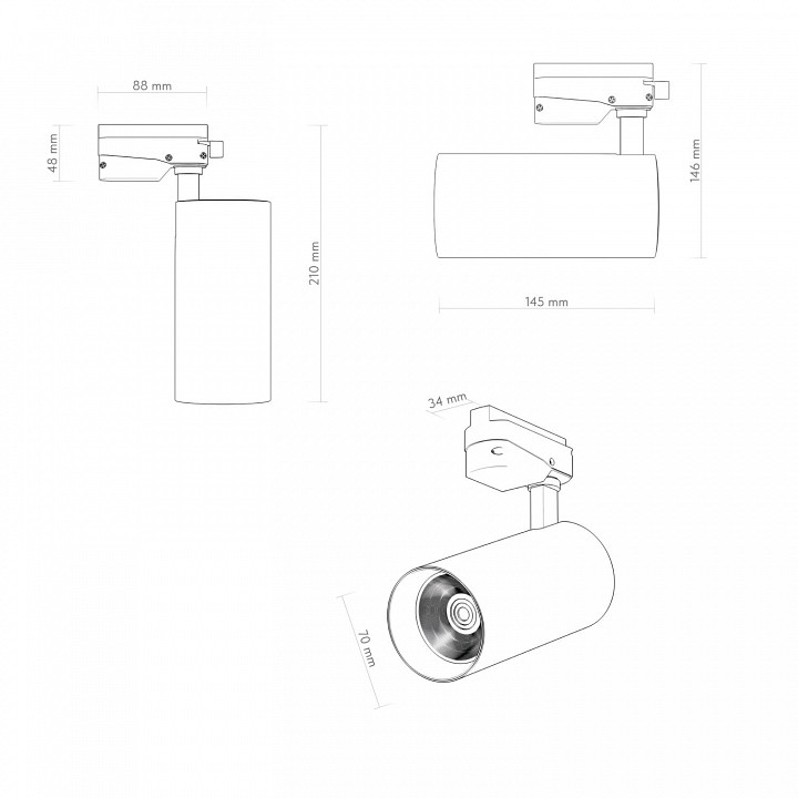 Светильник на штанге denkirs solid koper dk6454-bk