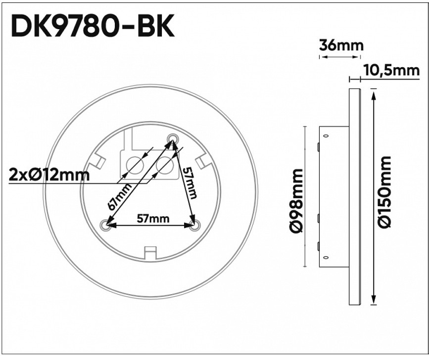 Накладной светильник denkirs alta dk9780-bk