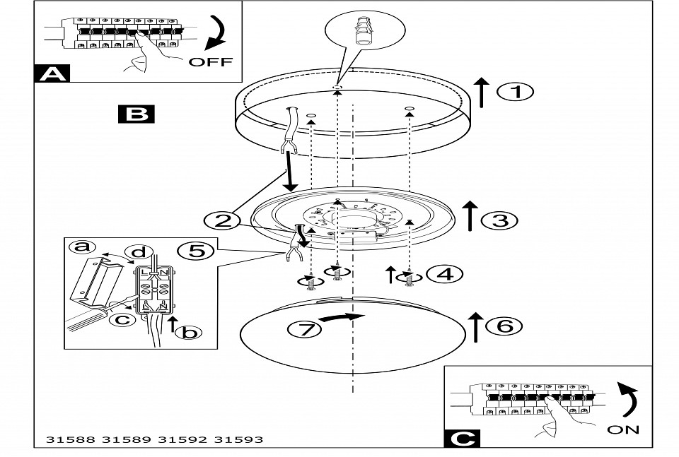 Накладной светильник eglo pasteri 31589