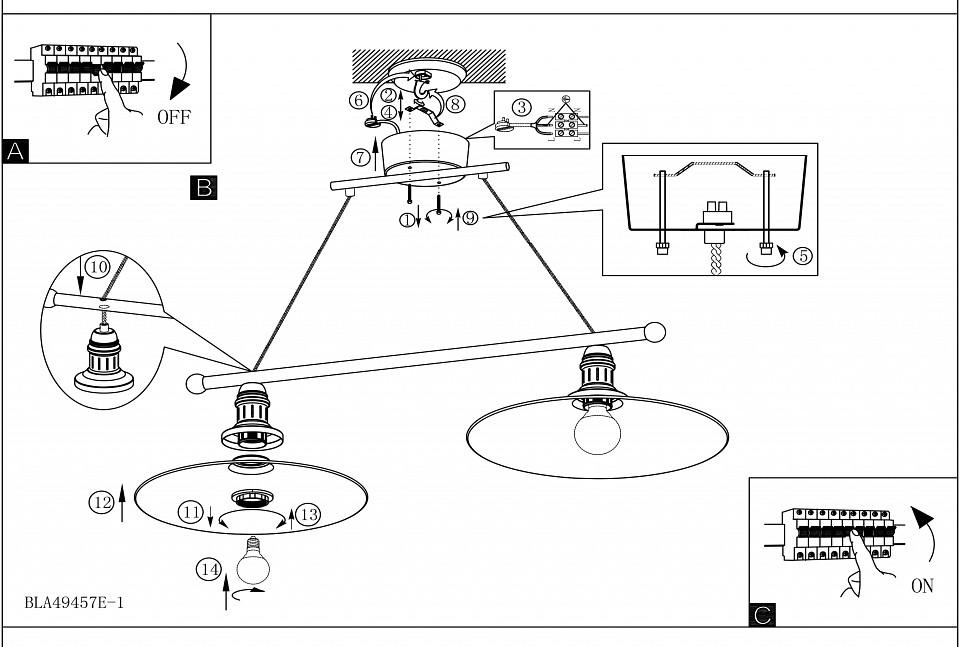 Подвесной светильник eglo stockbury 49457