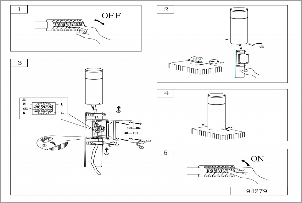 Наземный высокий светильник eglo basalgo 1 94279
