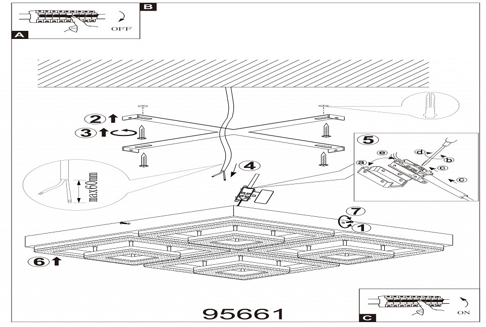 Накладной светильник eglo fradelo 95661