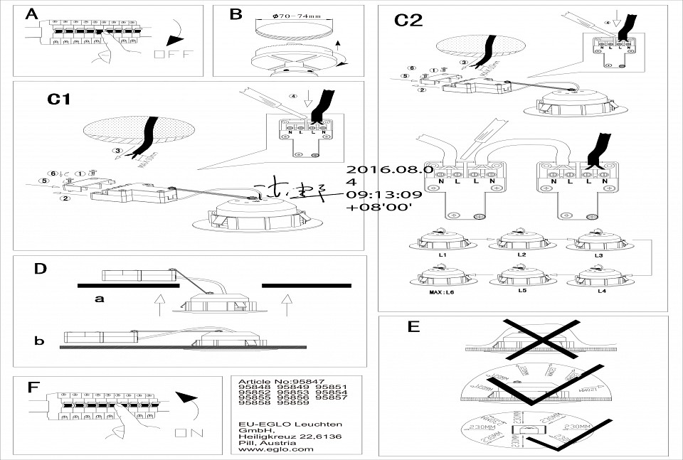 Встраиваемый светильник eglo pineda 95855