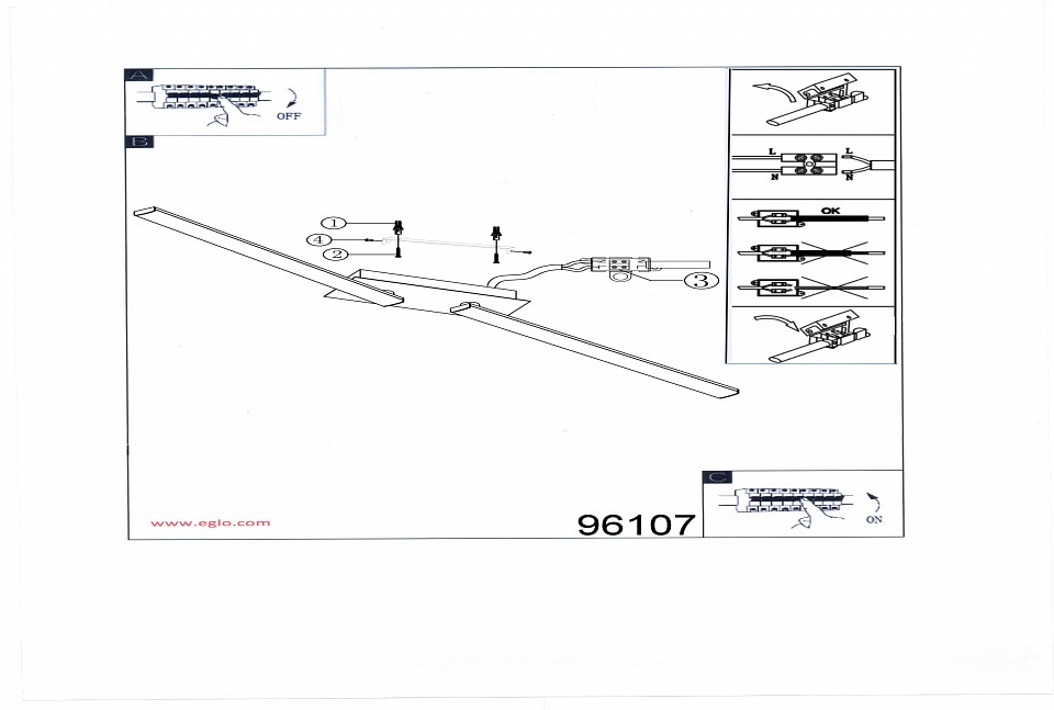 Накладной светильник eglo lasana 2 96107