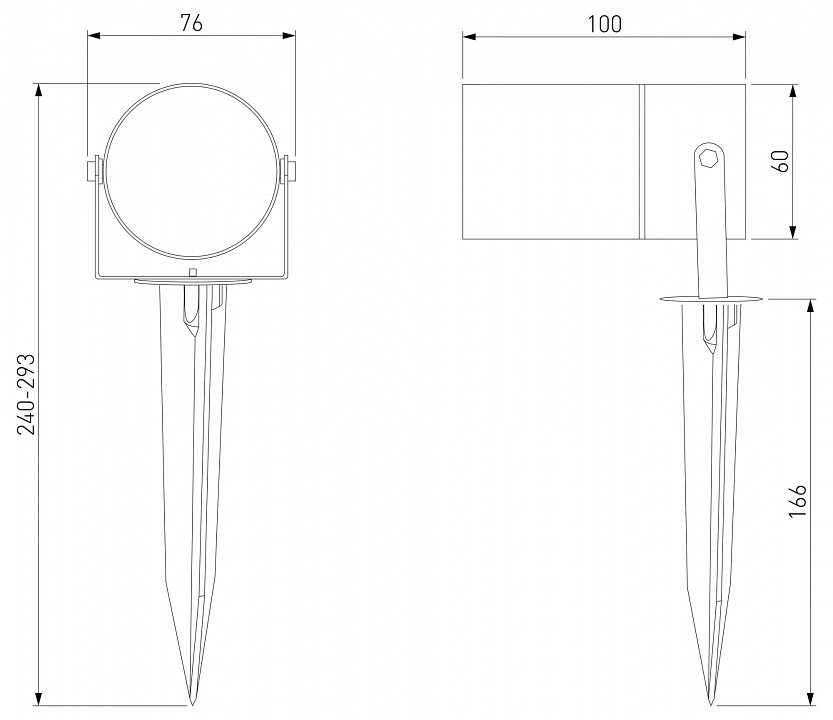 Наземный низкий светильник elektrostandard landscape/2 a057942