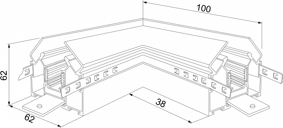 Соединитель угловой l-образный для треков накладных elektrostandard slim magnetic a062151
