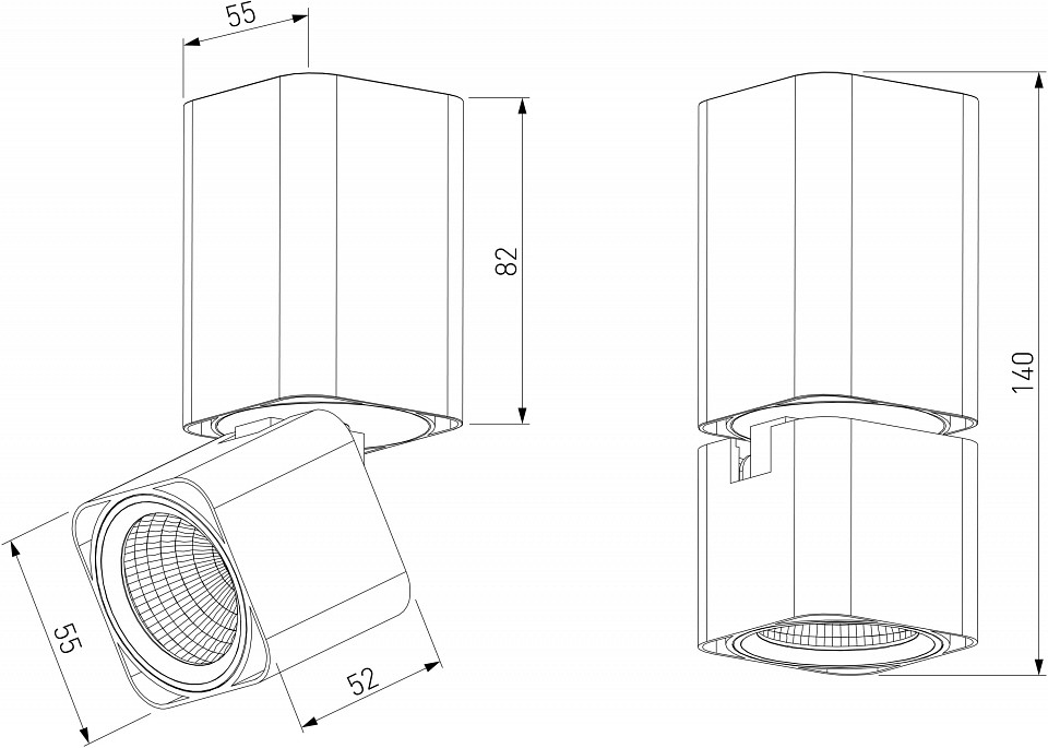 Накладной светильник elektrostandard cubus a063681