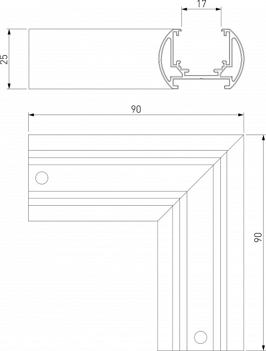 Соединитель угловой l-образный для треков накладных elektrostandard slim magnetic a065259