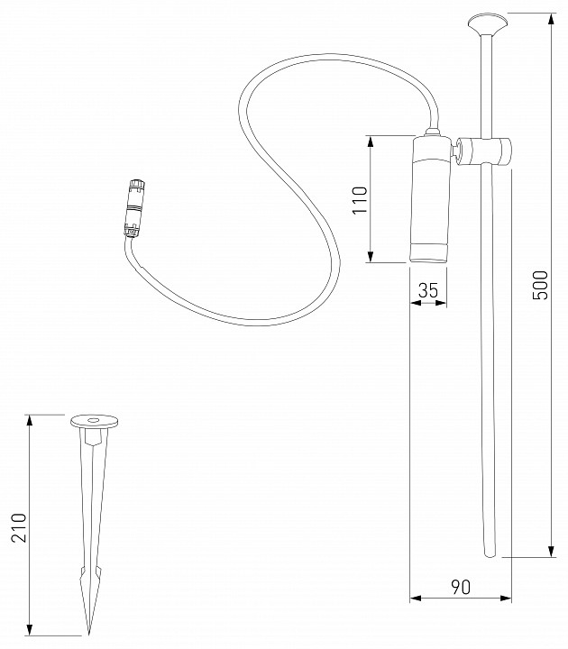Наземный низкий светильник elektrostandard covert a066694