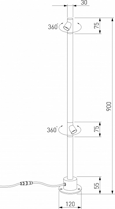 Наземный низкий светильник elektrostandard rone a066698