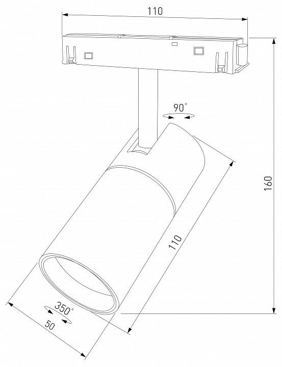 Светильник на штанге elektrostandard slim magnetic a067378