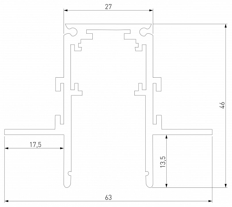 Трек встраиваемый elektrostandard slim magnetic a067495