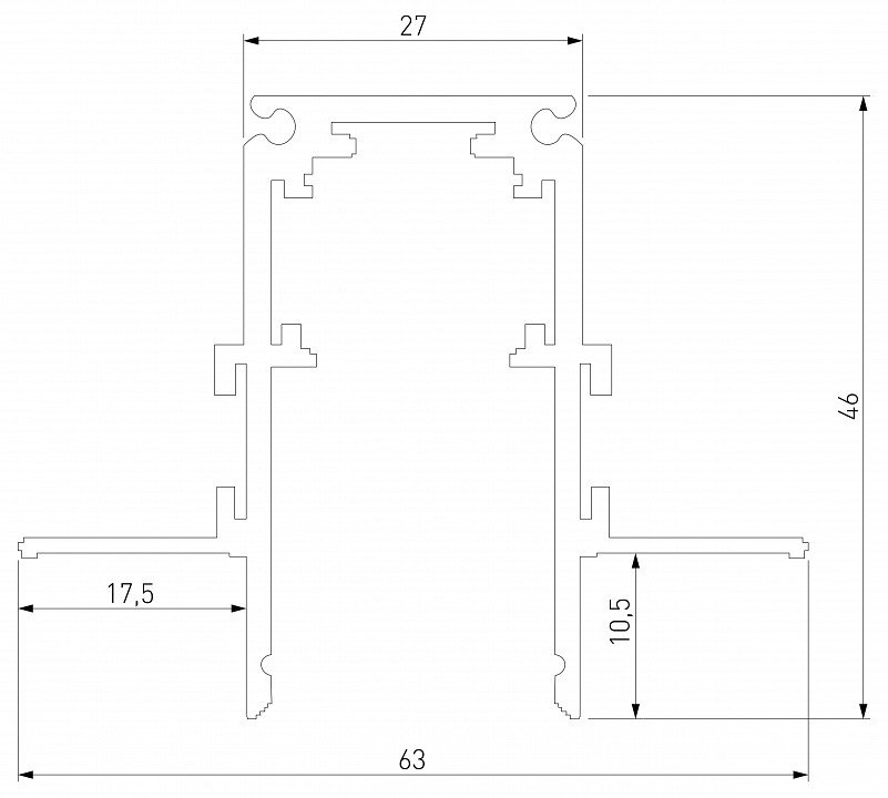 Трек встраиваемый elektrostandard slim magnetic a067502