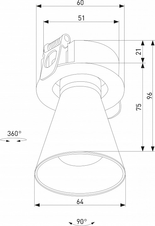 Встраиваемый светильник elektrostandard bell 25097/led 8w 3000k черный