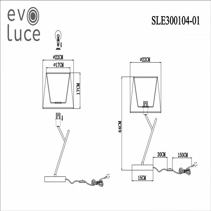 Настольная лампа декоративная evoluce denice sle300104-01