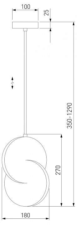 Подвесной светильник eurosvet lang 50225/1 led хром