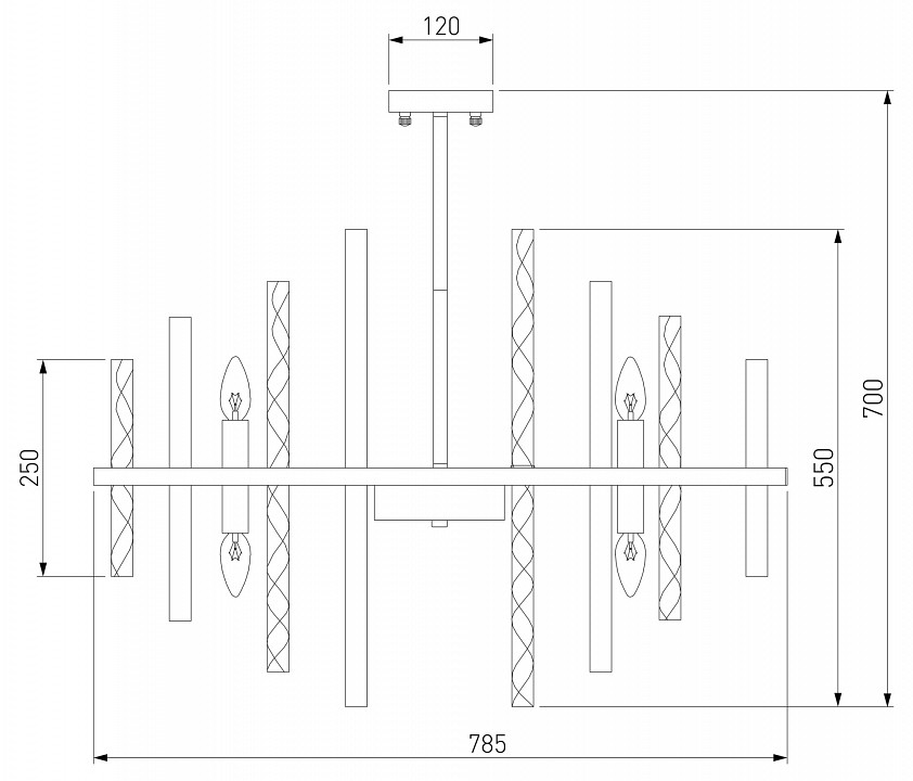 Люстра на штанге bogate's hollis 368/12 smart