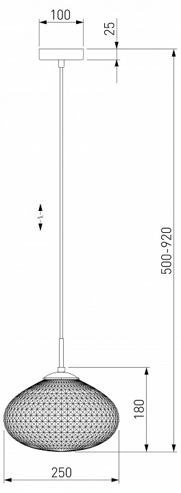Подвесной светильник eurosvet gem 50263/1 прозрачный