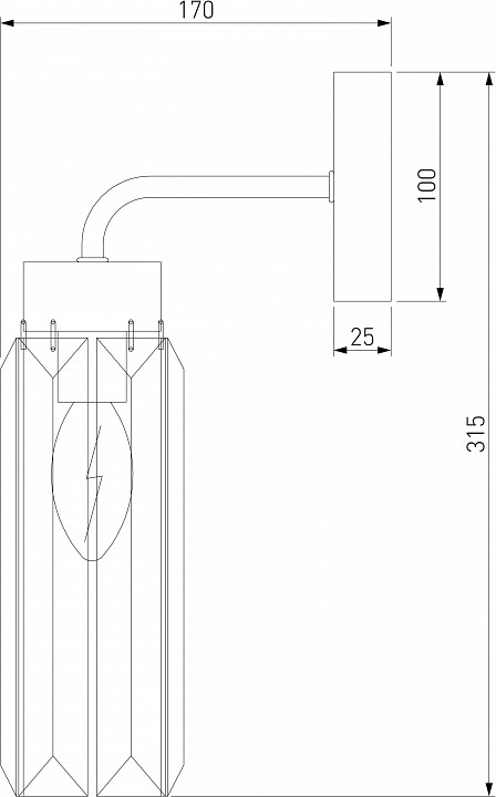 Бра eurosvet gilian 60163/1 никель