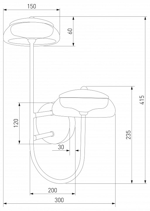 Бра eurosvet fungo 50388/2 led черный