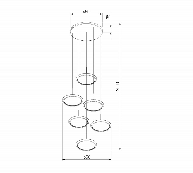Подвесной светильник eurosvet crespella 90034/6 золото