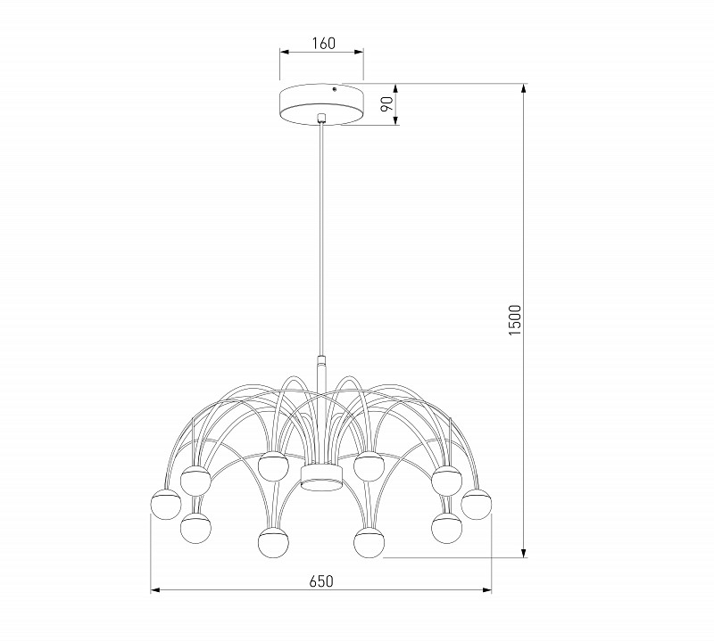 Люстра на штанге eurosvet ragno 90030/10 led золото
