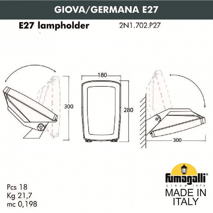 Светильник на штанге fumagalli germana 2n1.702.000.ayf1r