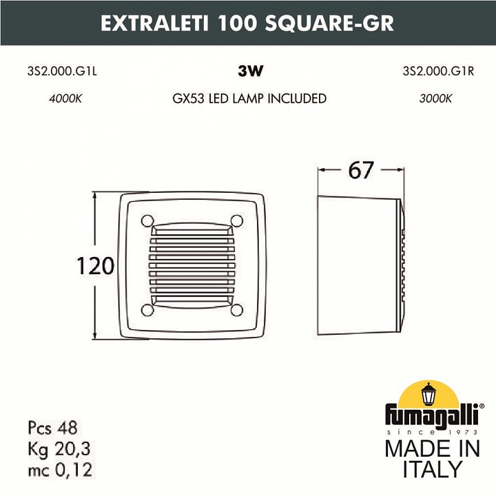 Накладной светильник fumagalli leti 3s2.000.000.lyg1l
