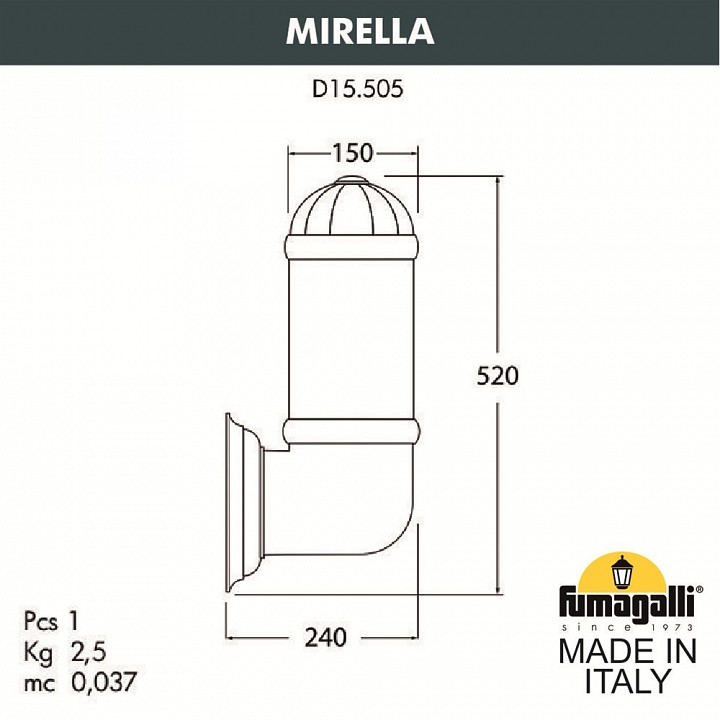 Светильник на штанге fumagalli sauro d15.505.000.axf1r.fc1
