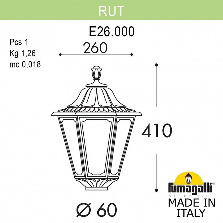 Плафон полимерный fumagalli rut e26.000.000.wyf1r