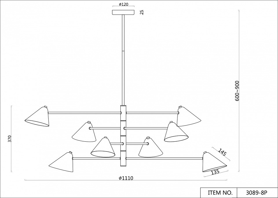 Подвесная люстра f-promo trikoniya 3089-8p