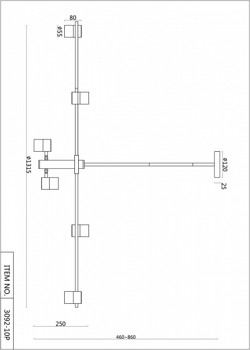 Люстра на штанге f-promo chart 3092-10p