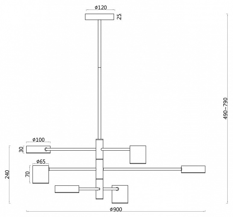 Подвесная люстра f-promo ducan 3094-6p