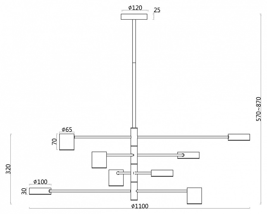 Подвесная люстра f-promo ducan 3094-8p
