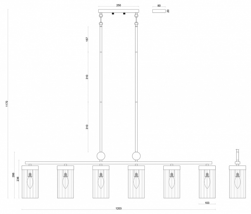 Светильник на штанге favourite radiales 3099-6u