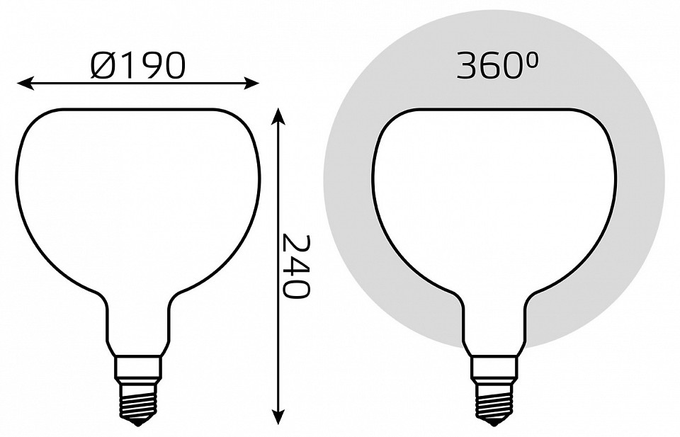Лампа светодиодная gauss filament e27 10вт 4100k 1017802210-d