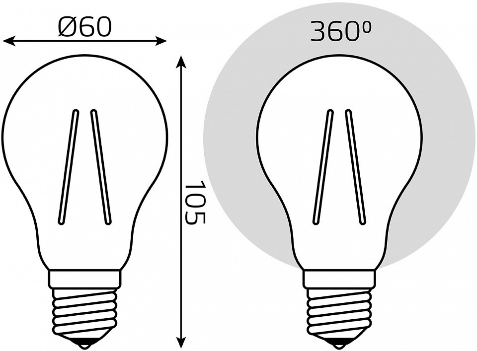 Лампа светодиодная gauss filament e27 18вт 2700k 102902118