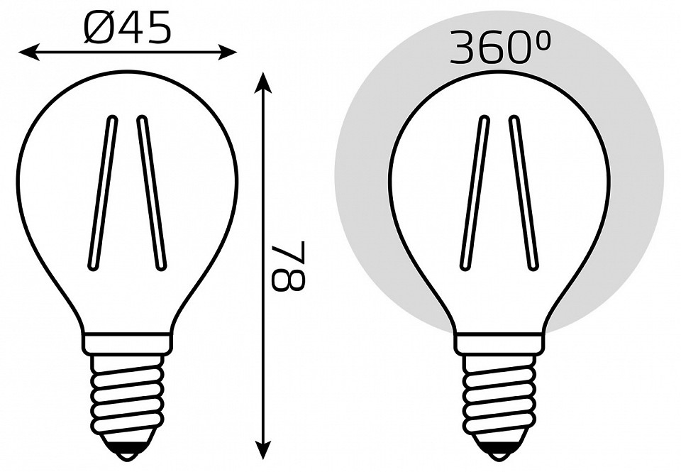 Набор ламп светодиодных gauss filament e14 7вт 4100k 105901207t