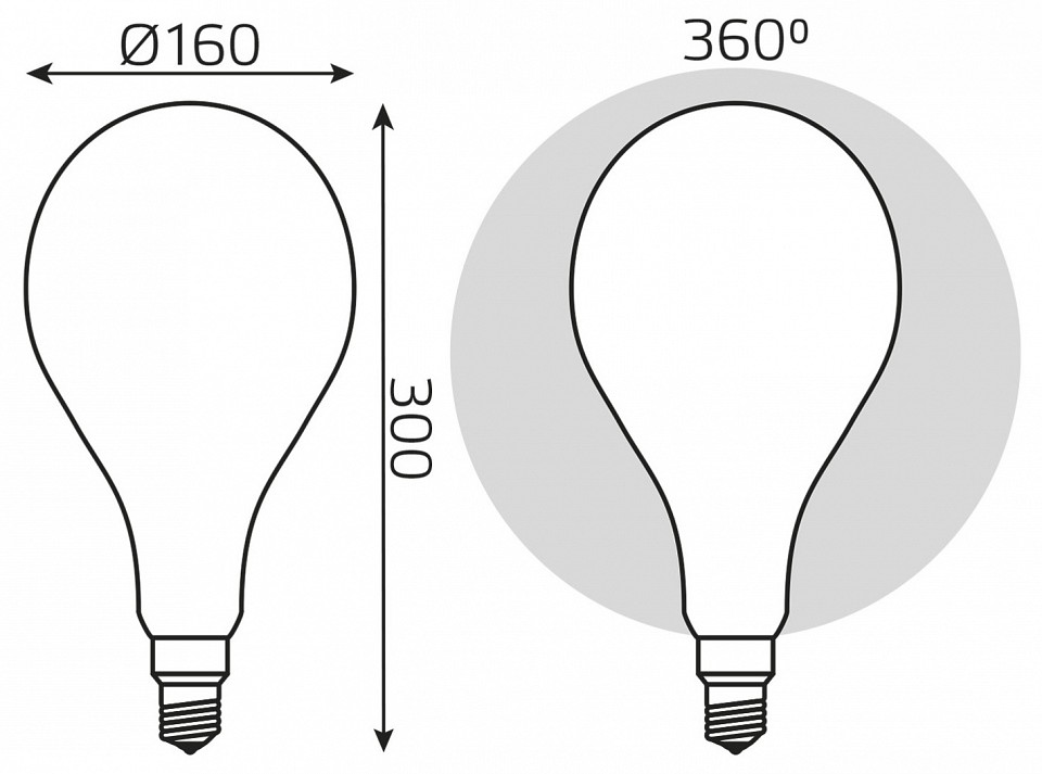 Лампа светодиодная gauss filament e27 10вт 4100k 179202210-d