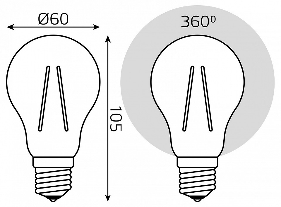 Лампа светодиодная gauss filament elementary e27 11вт 2700k 22211