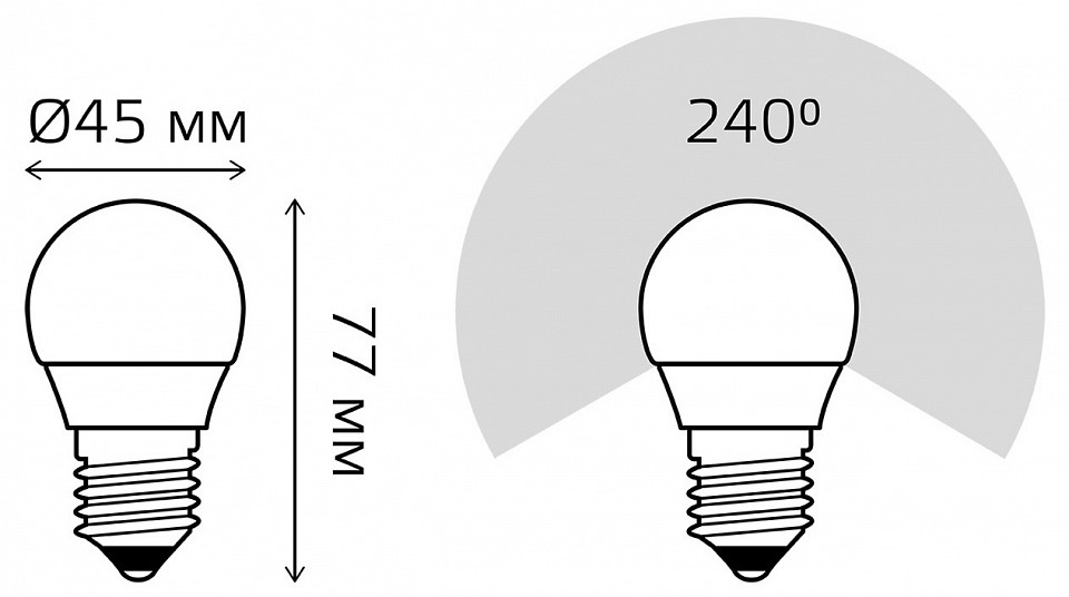 Лампа светодиодная gauss led elementary globe e27 10вт 3000k 53210
