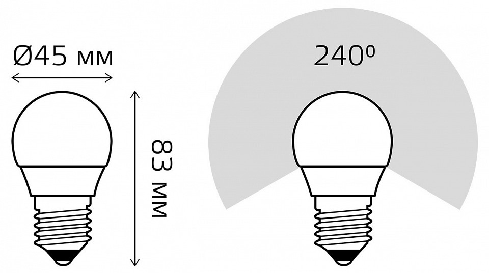Набор ламп светодиодных gauss led elementary e27 7вт 4100k 53227t