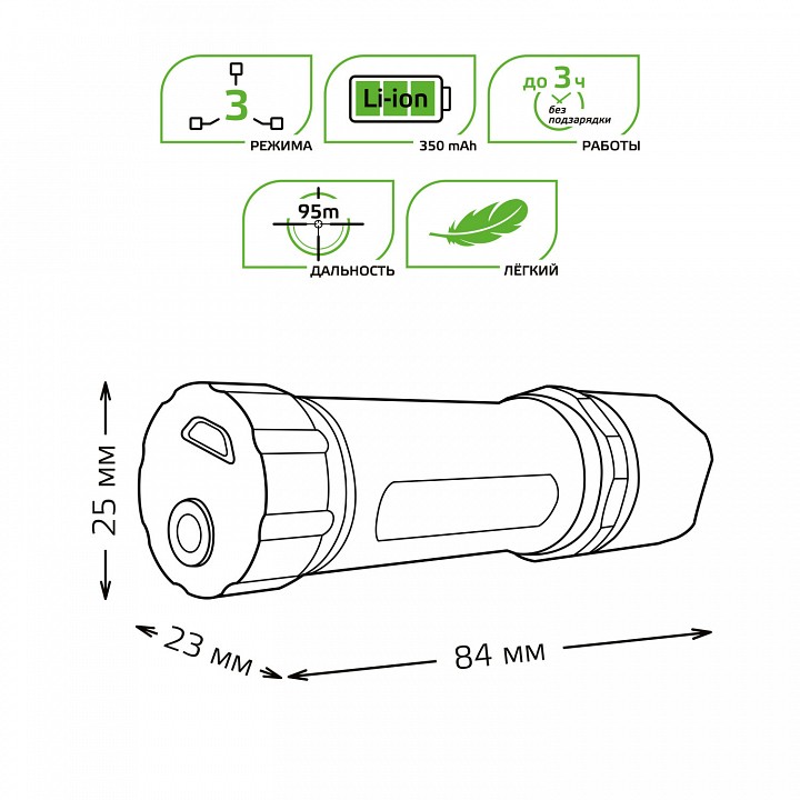 Фонарь ручной gauss gf207