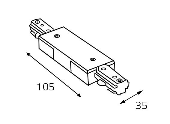 Соединитель линейный для треков italline wso wso 73 white