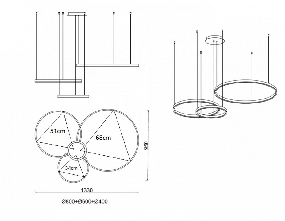 Подвесной светильник kink light тор 08223, 33p(3000k)