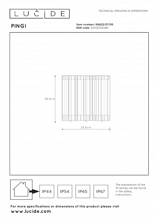 Наземный низкий светильник lucide pingi 06822/37/30