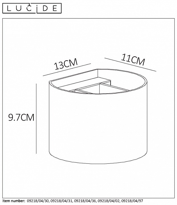 Накладной светильник lucide xio 09218/04/02