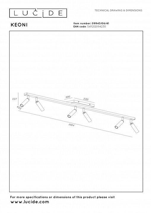 Спот lucide keoni 09943/06/41