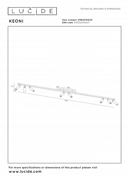 Спот lucide keoni 09943/08/41