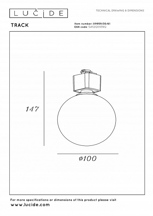 Накладной светильник lucide track 09959/30/61